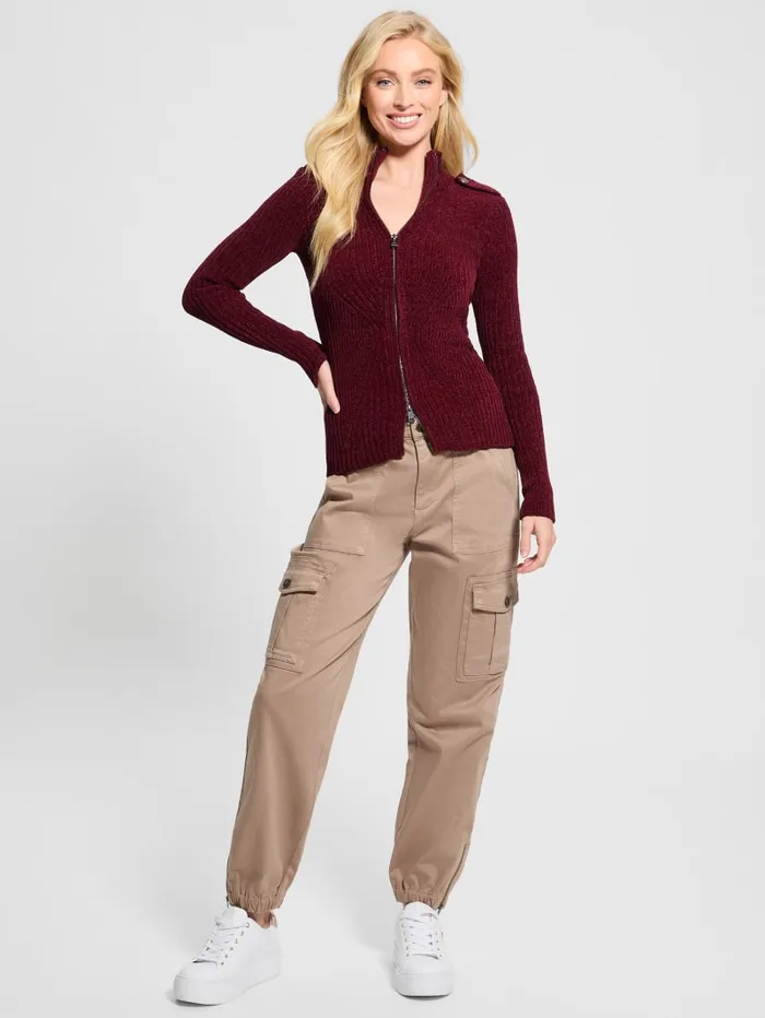 GUESS Sweaters and Knits Keily ZipFront Sweater Black 8211 Women