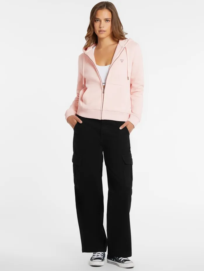 GUESS Sweaters and Knits Mini Patch ZipUp Sweatshirt Red 8211 Women
