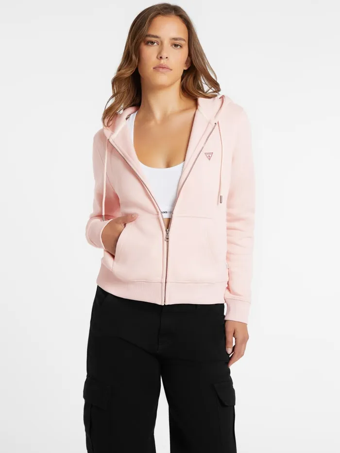 GUESS Sweaters and Knits Mini Patch ZipUp Sweatshirt Red 8211 Women