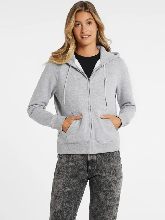 GUESS Sweaters and Knits Mini Patch ZipUp Sweatshirt Red 8211 Women