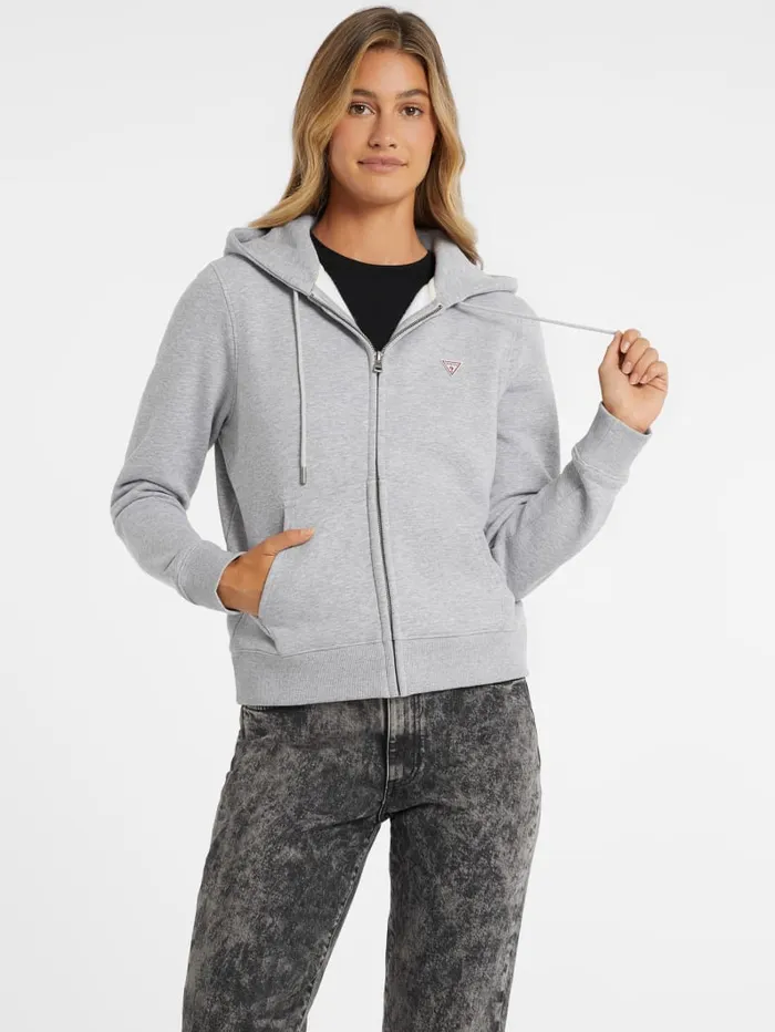 GUESS Sweaters and Knits Mini Patch ZipUp Sweatshirt Red 8211 Women