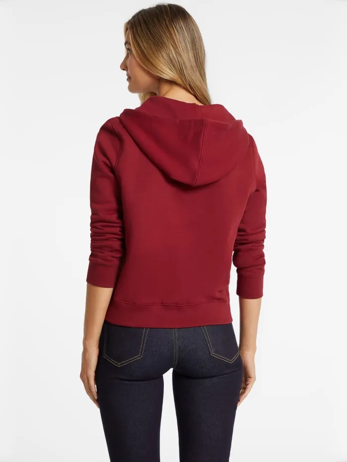 GUESS Sweaters and Knits Mini Patch ZipUp Sweatshirt Red 8211 Women