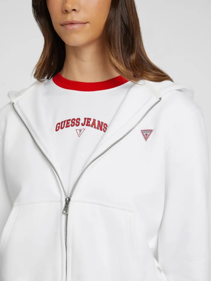 GUESS Sweaters and Knits Mini Patch ZipUp Sweatshirt Red 8211 Women