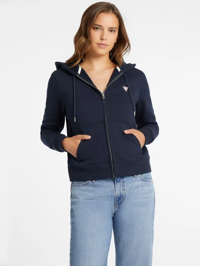 GUESS Sweaters and Knits Mini Patch ZipUp Sweatshirt Red 8211 Women