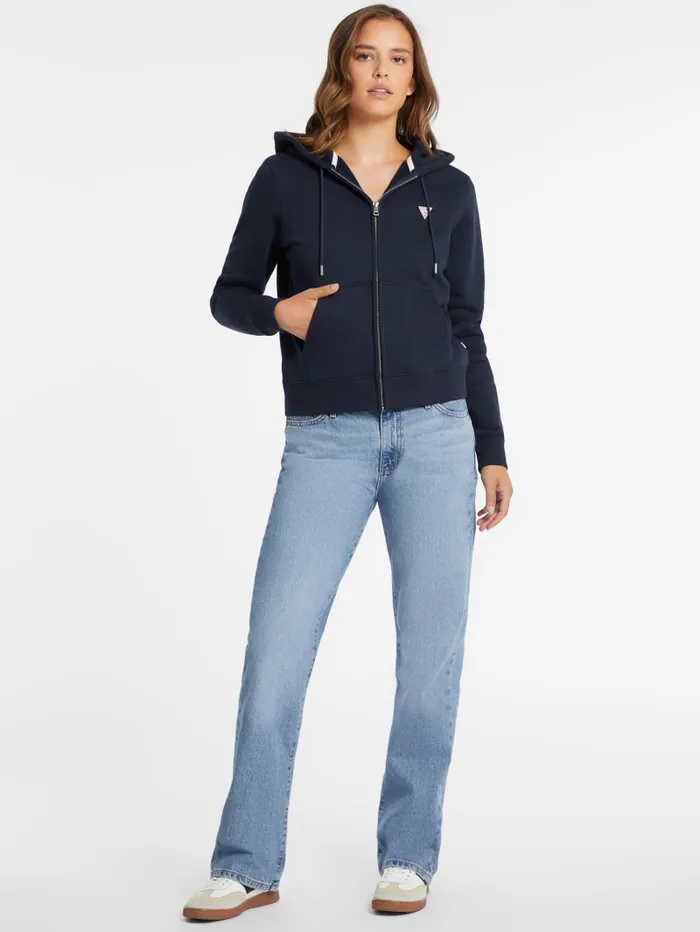 GUESS Sweaters and Knits Mini Patch ZipUp Sweatshirt Red 8211 Women