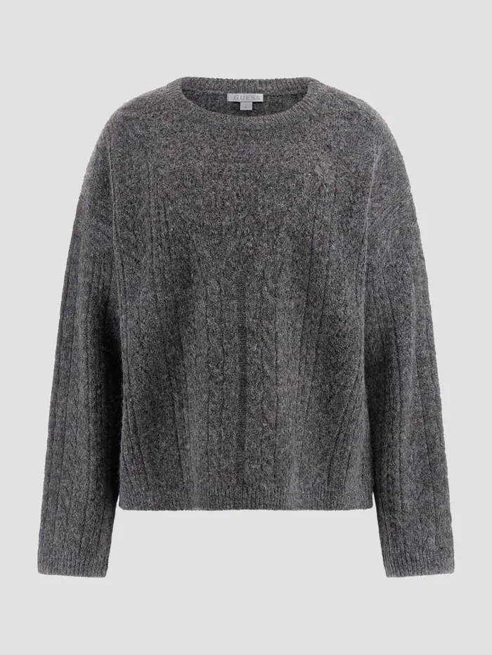 GUESS Sweaters and Knits Sylvie AlpacaBlend Pointelle Sweater Grey 8211 Women