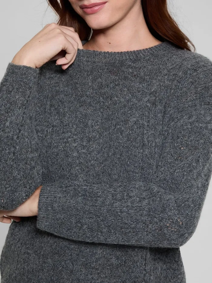 GUESS Sweaters and Knits Sylvie AlpacaBlend Pointelle Sweater Grey 8211 Women