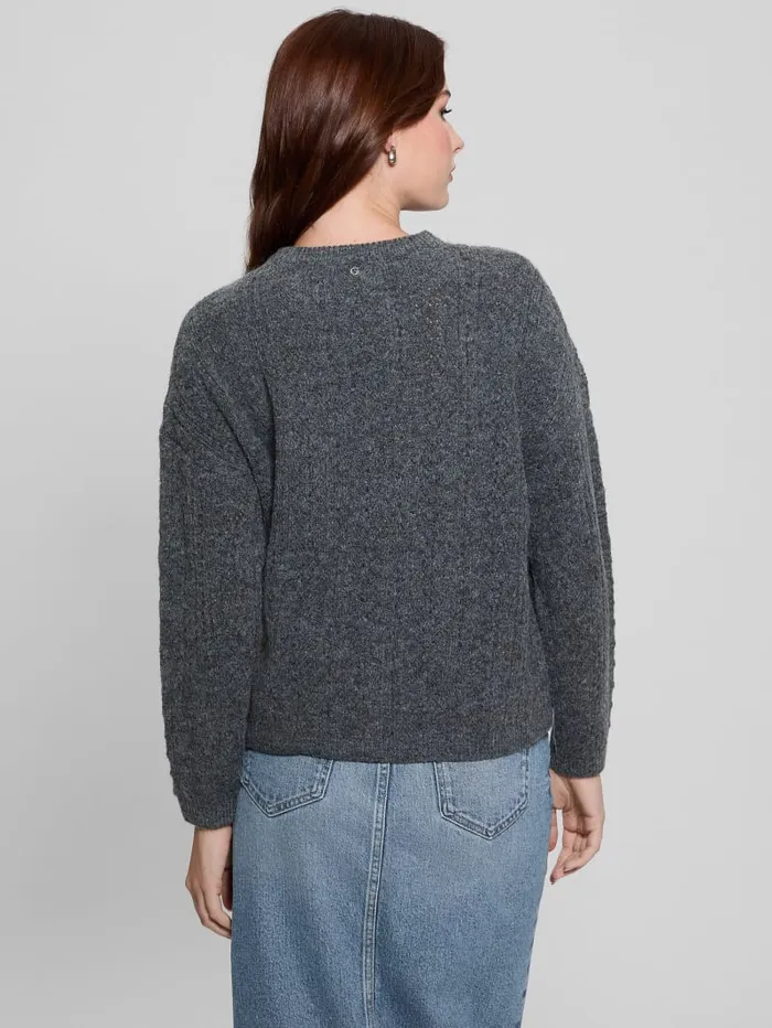 GUESS Sweaters and Knits Sylvie AlpacaBlend Pointelle Sweater Grey 8211 Women