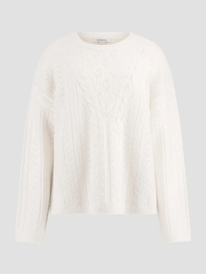 GUESS Sweaters and Knits Sylvie AlpacaBlend Pointelle Sweater Grey 8211 Women