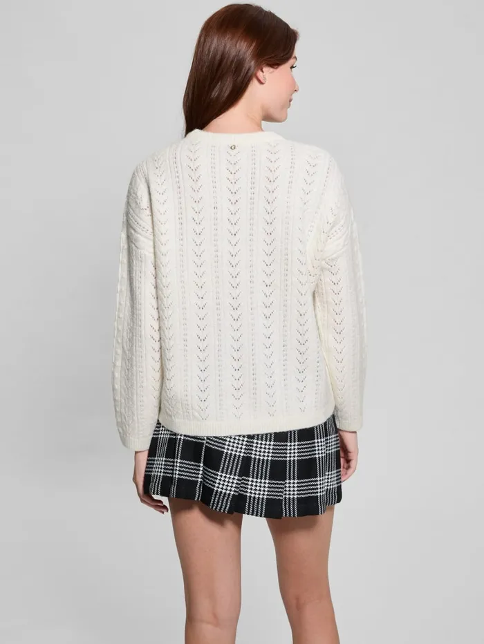 GUESS Sweaters and Knits Sylvie AlpacaBlend Pointelle Sweater Grey 8211 Women