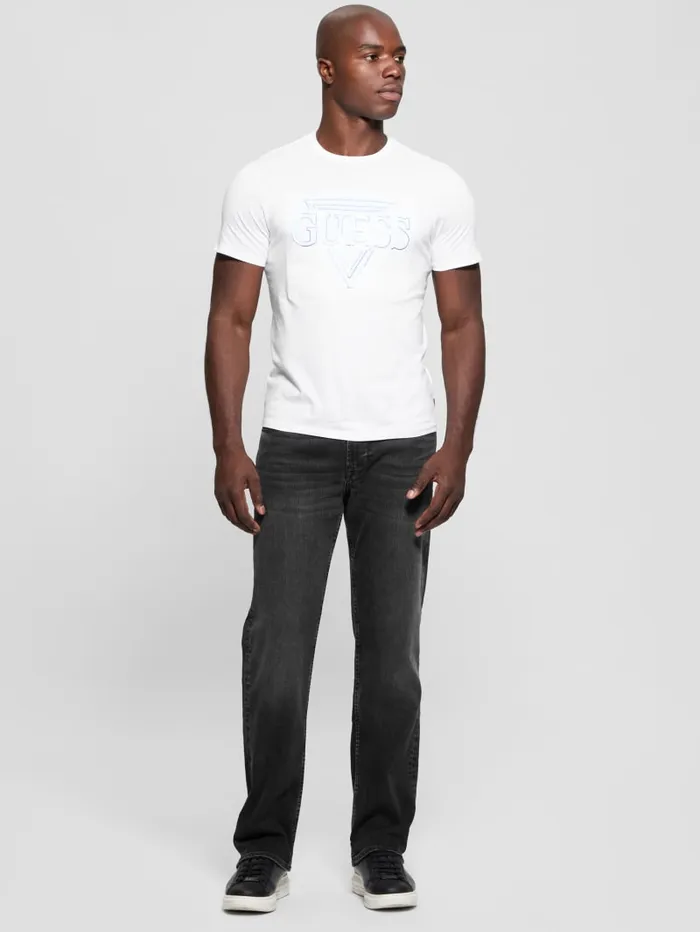 GUESS T Shirts and Tanks Eco Embossed Icon Tee Blue 8211 Men