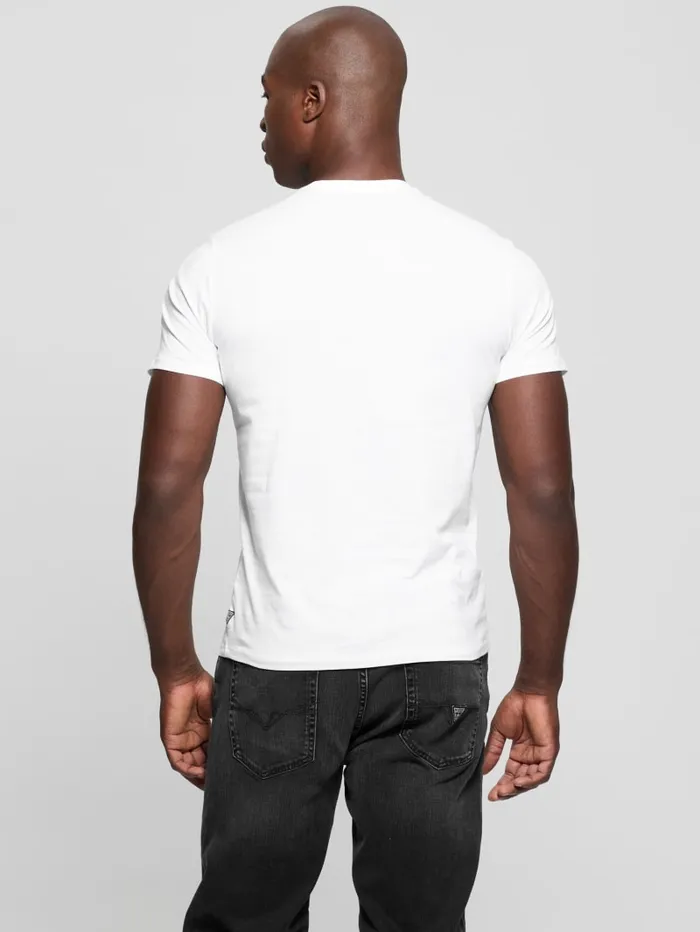 GUESS T Shirts and Tanks Eco Embossed Icon Tee Blue 8211 Men