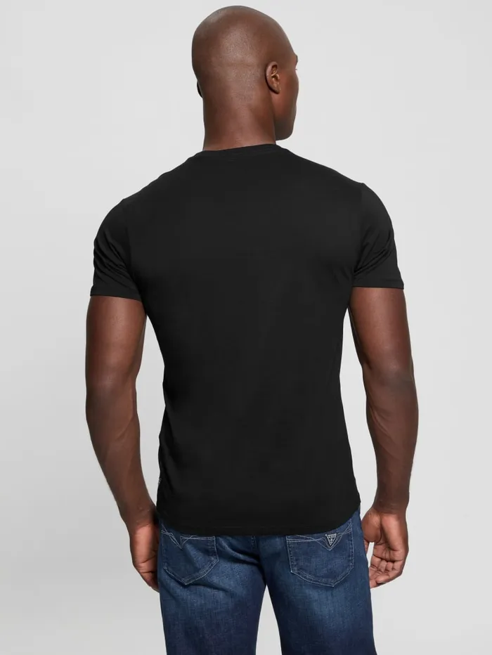 GUESS T Shirts and Tanks Eco Embossed Icon Tee Blue 8211 Men