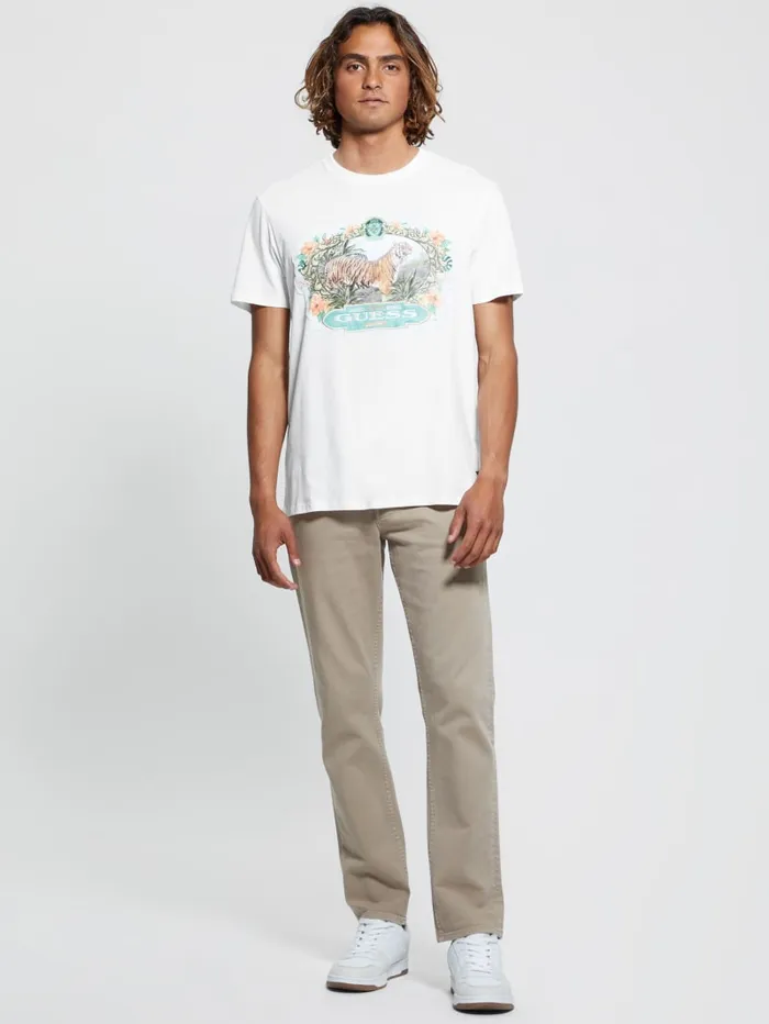 GUESS T Shirts and Tanks Eco Tiger Label Tee White 8211 Men