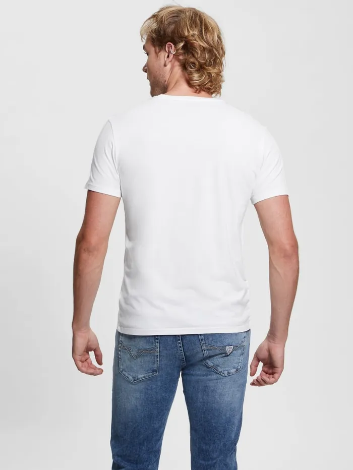 GUESS T Shirts and Tanks Eco Triangle Classic Tee White 8211 Men
