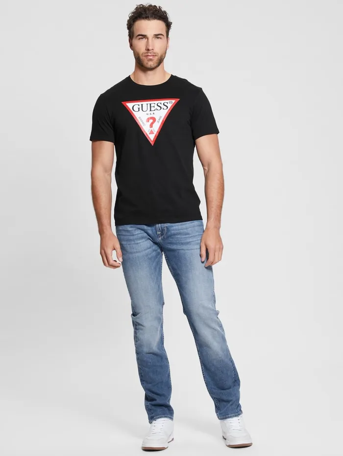 GUESS T Shirts and Tanks Eco Triangle Classic Tee White 8211 Men