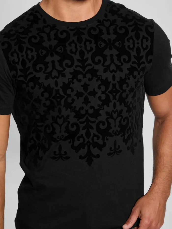 GUESS T Shirts and Tanks Flocked Tee Black 8211 Men