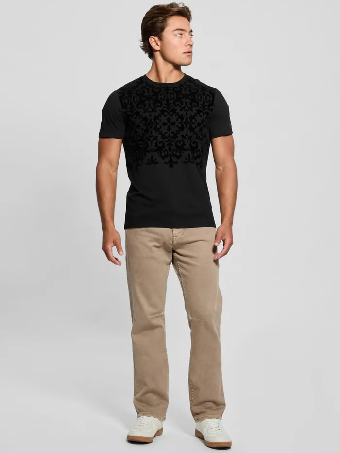 GUESS T Shirts and Tanks Flocked Tee Black 8211 Men