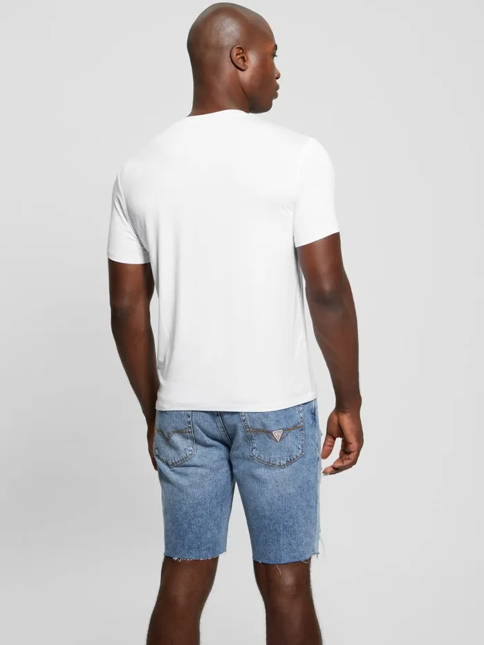 GUESS T Shirts and Tanks Heavy Jersey VNeck Tee White 8211 Men