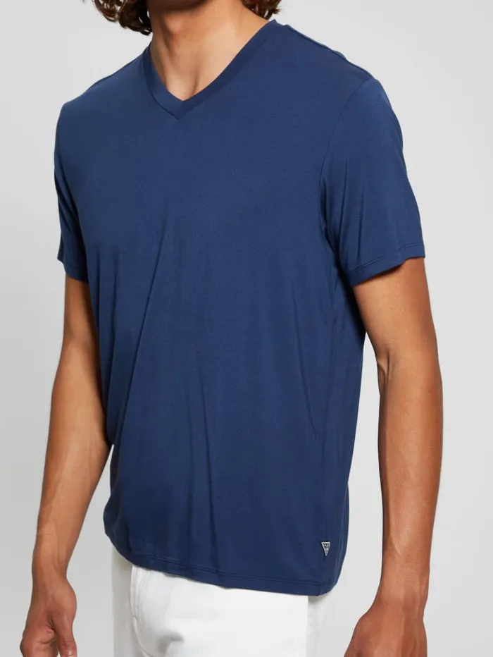GUESS T Shirts and Tanks Heavy Jersey VNeck Tee White 8211 Men