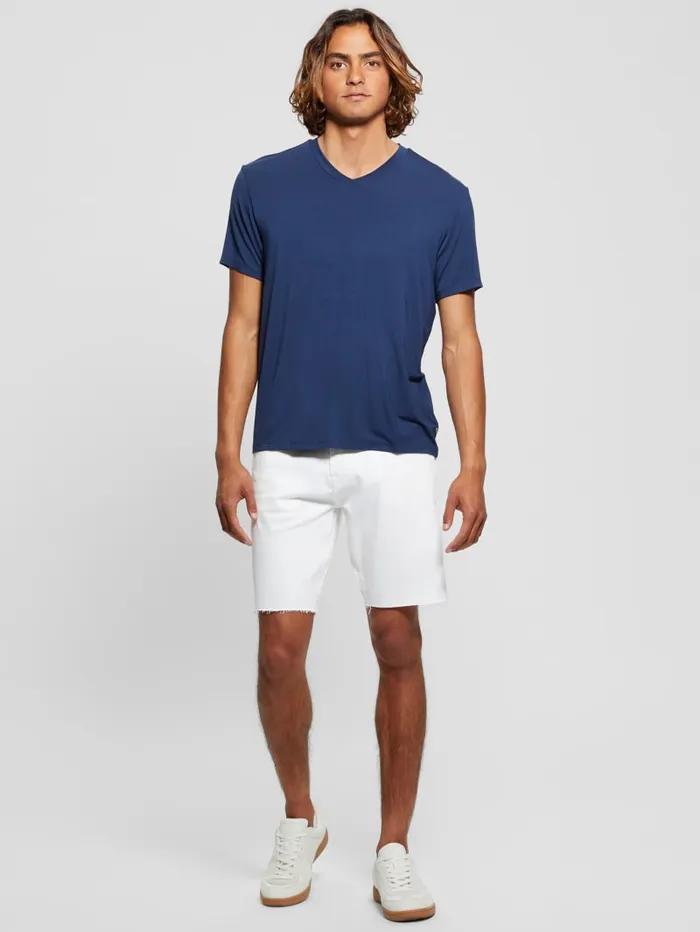 GUESS T Shirts and Tanks Heavy Jersey VNeck Tee White 8211 Men