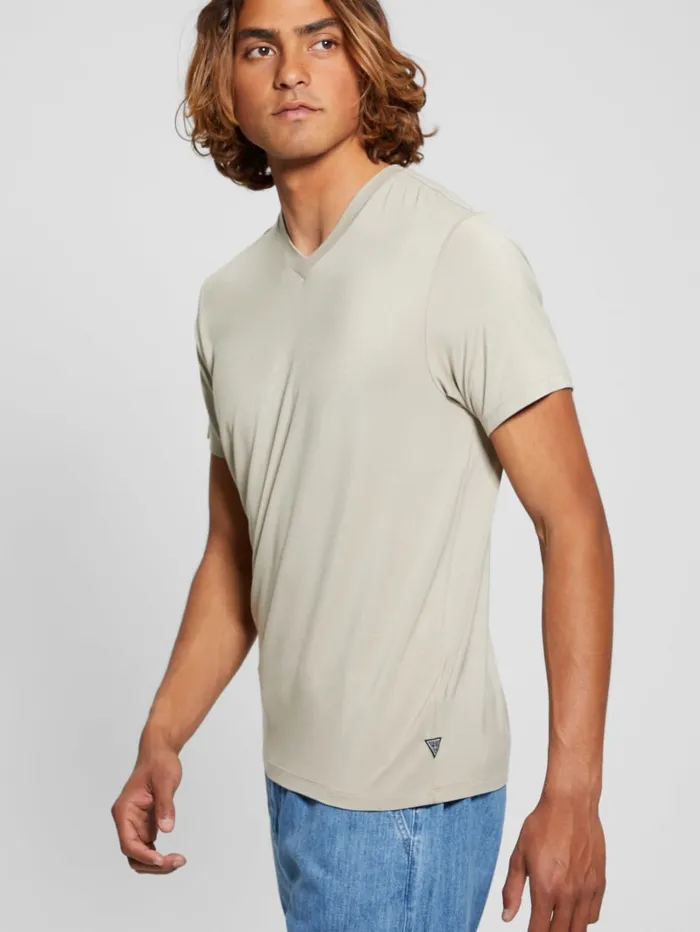 GUESS T Shirts and Tanks Heavy Jersey VNeck Tee White 8211 Men