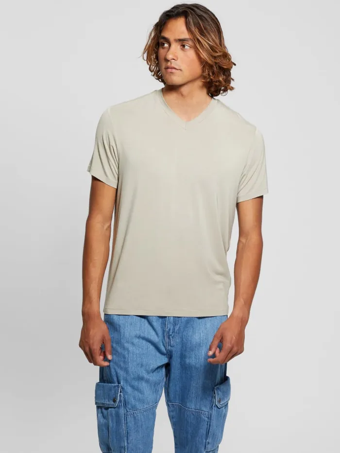 GUESS T Shirts and Tanks Heavy Jersey VNeck Tee White 8211 Men