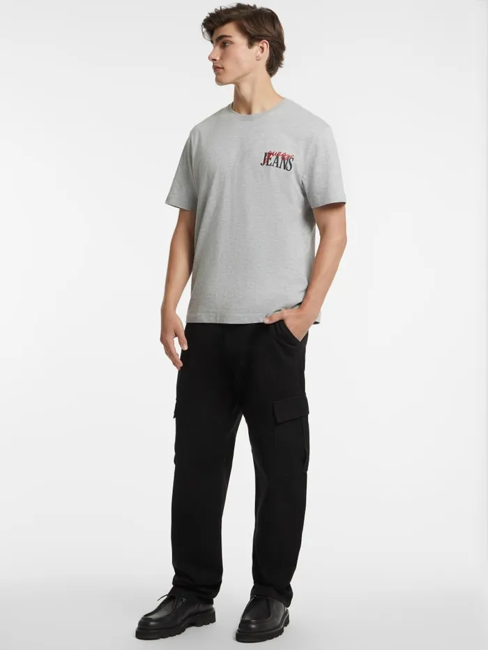 GUESS T Shirts and Tanks Mixed Chest Logo Tee Black 8211 Men