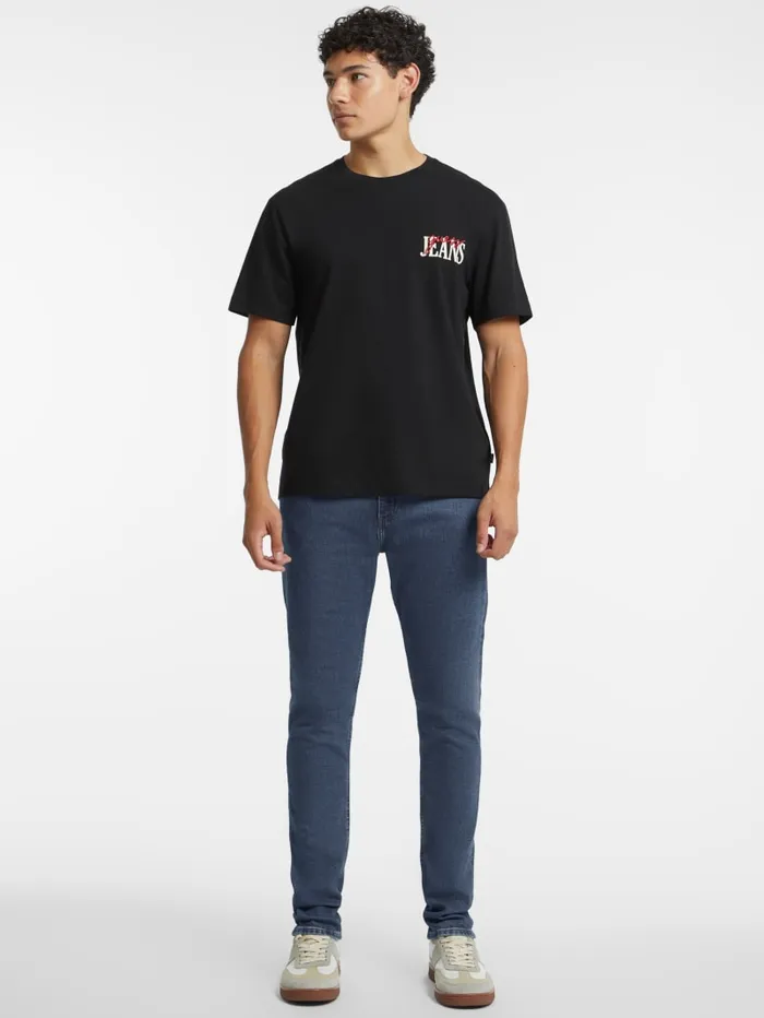 GUESS T Shirts and Tanks Mixed Chest Logo Tee Black 8211 Men