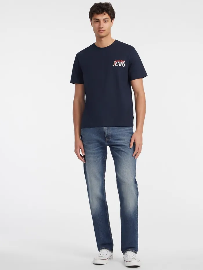 GUESS T Shirts and Tanks Mixed Chest Logo Tee Black 8211 Men