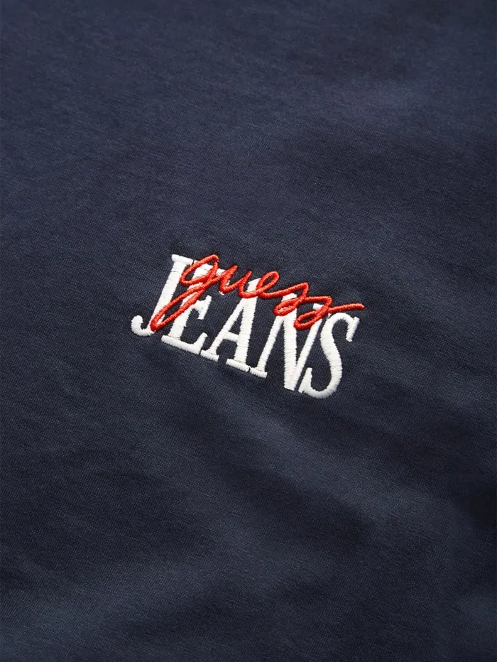 GUESS T Shirts and Tanks Mixed Chest Logo Tee Black 8211 Men