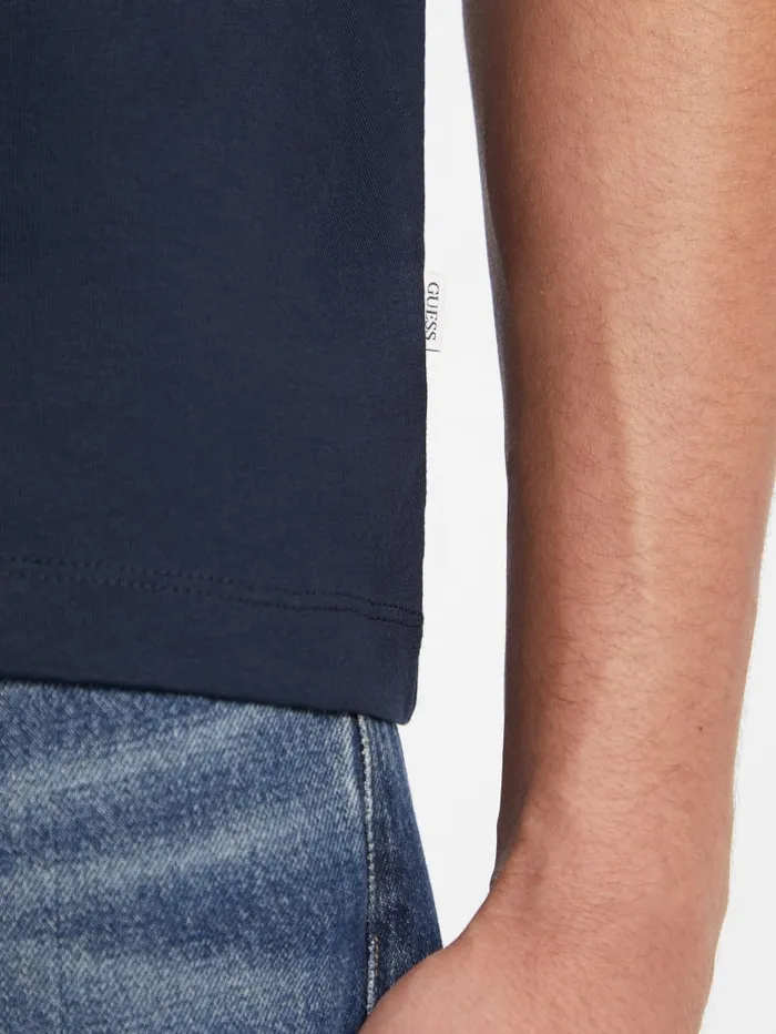 GUESS T Shirts and Tanks Mixed Chest Logo Tee Black 8211 Men