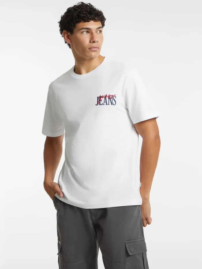GUESS T Shirts and Tanks Mixed Chest Logo Tee Black 8211 Men