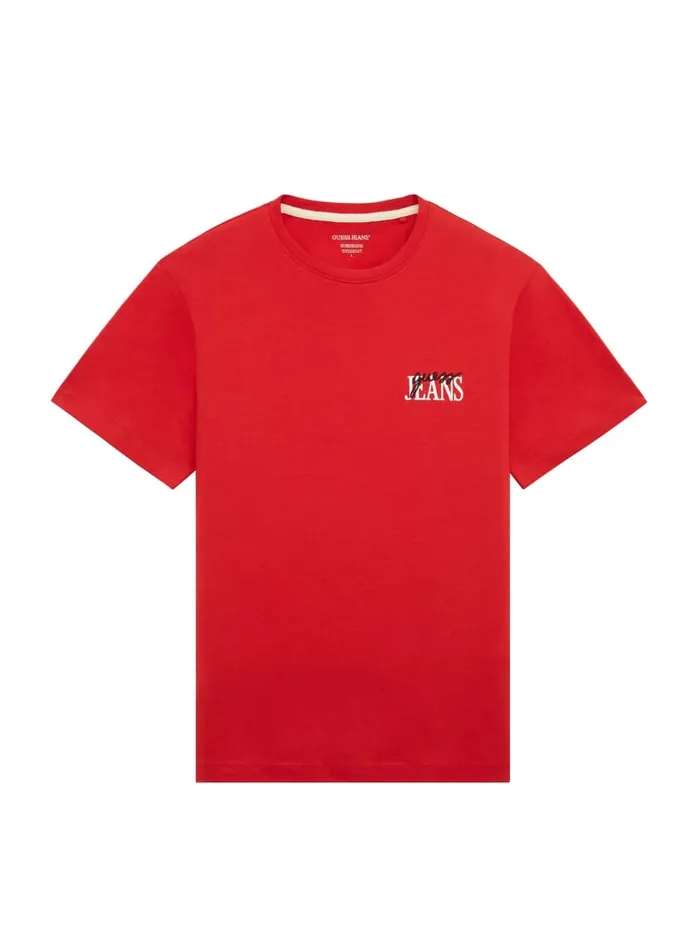GUESS T Shirts and Tanks Mixed Chest Logo Tee Black 8211 Men