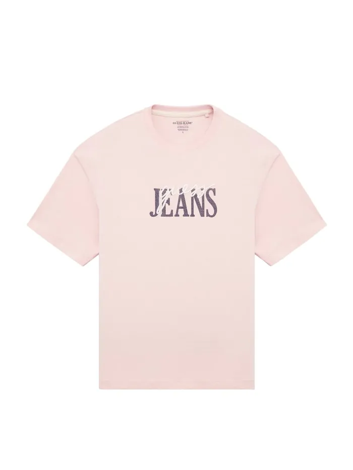 GUESS T Shirts and Tanks Mixed Logo Tee Pink 8211 Men