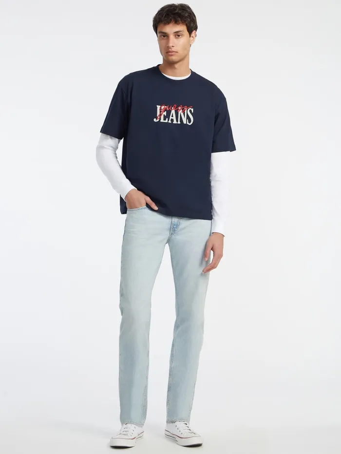 GUESS T Shirts and Tanks Mixed Logo Tee Pink 8211 Men