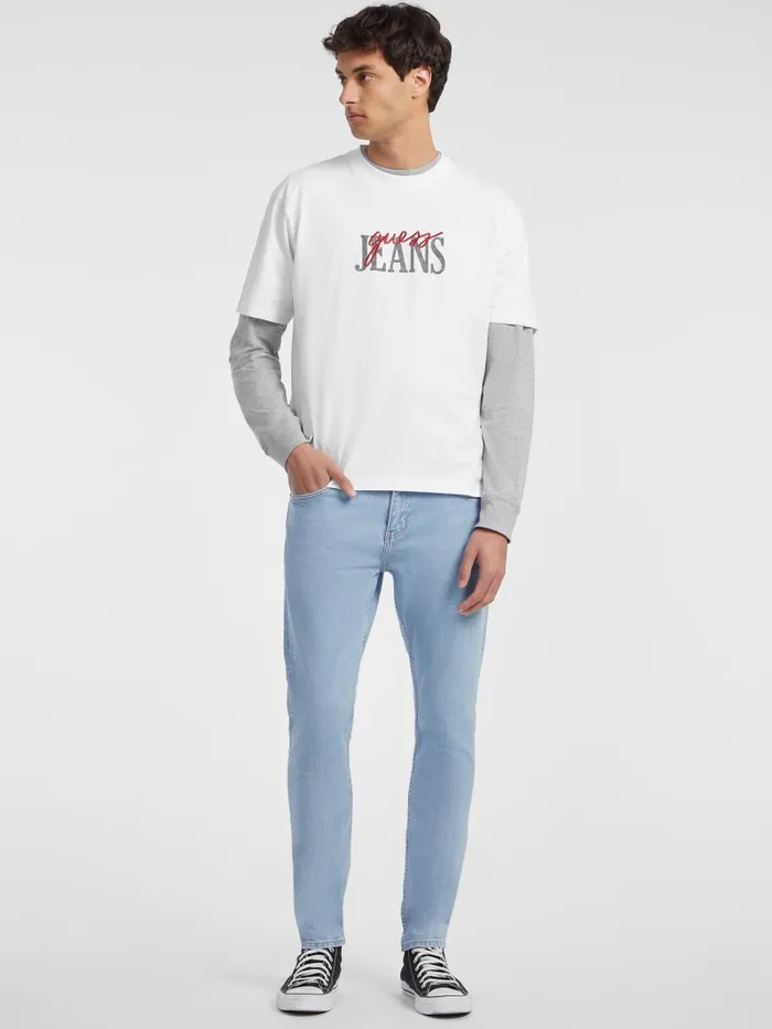 GUESS T Shirts and Tanks Mixed Logo Tee Pink 8211 Men