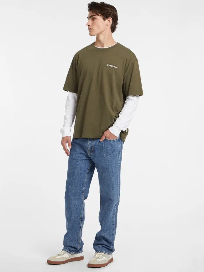 GUESS T Shirts and Tanks Oversized American Tradition Tee Beige 8211 Men