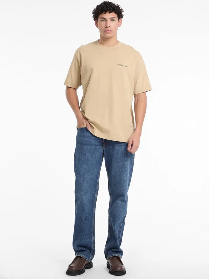 GUESS T Shirts and Tanks Oversized American Tradition Tee Beige 8211 Men