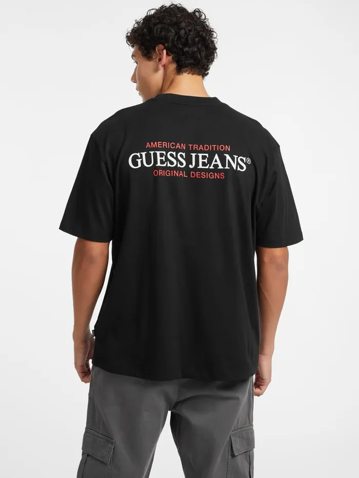 GUESS T Shirts and Tanks Oversized American Tradition Tee Beige 8211 Men