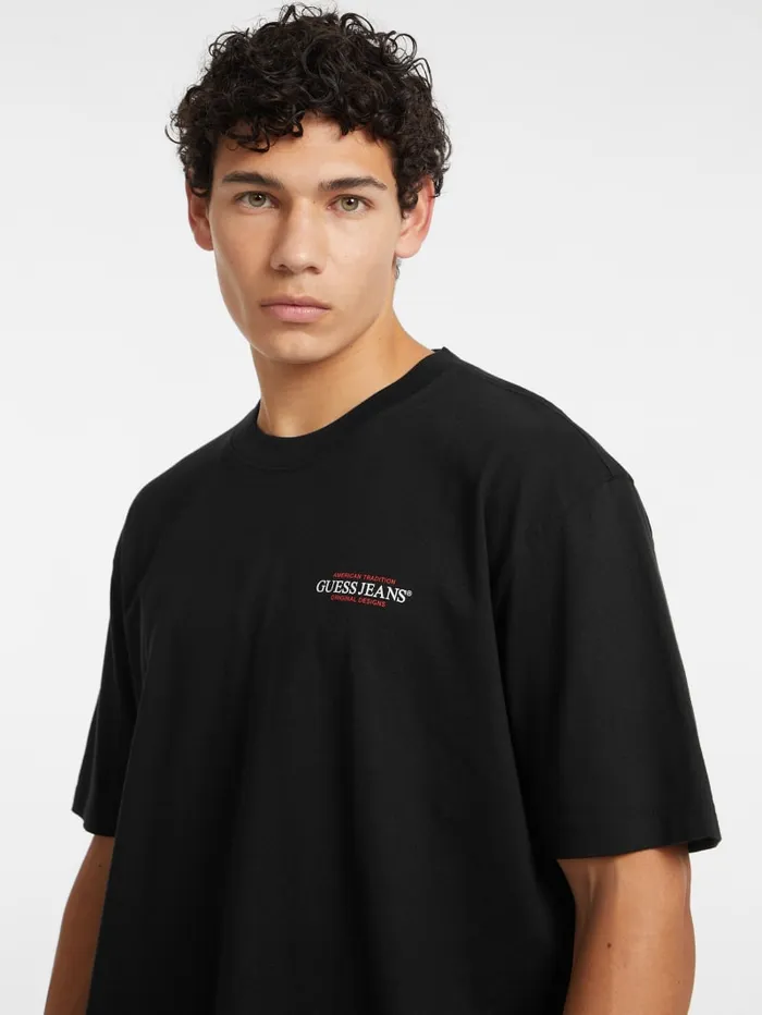GUESS T Shirts and Tanks Oversized American Tradition Tee Beige 8211 Men