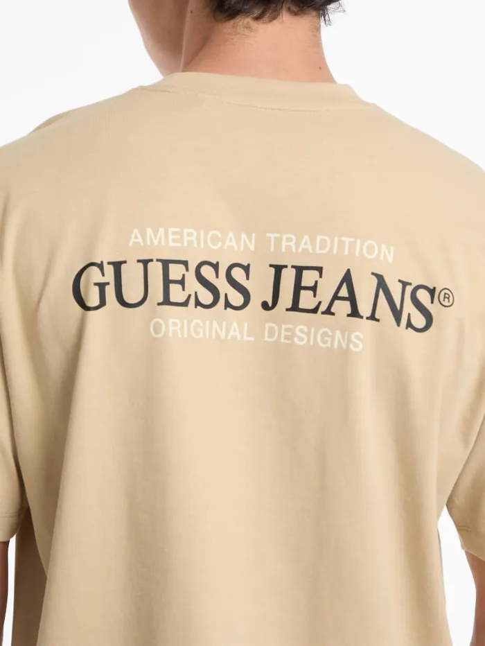 GUESS T Shirts and Tanks Oversized American Tradition Tee Beige 8211 Men