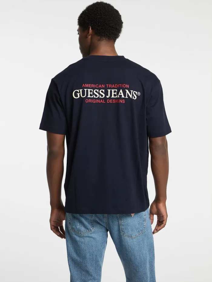 GUESS T Shirts and Tanks Oversized American Tradition Tee Beige 8211 Men