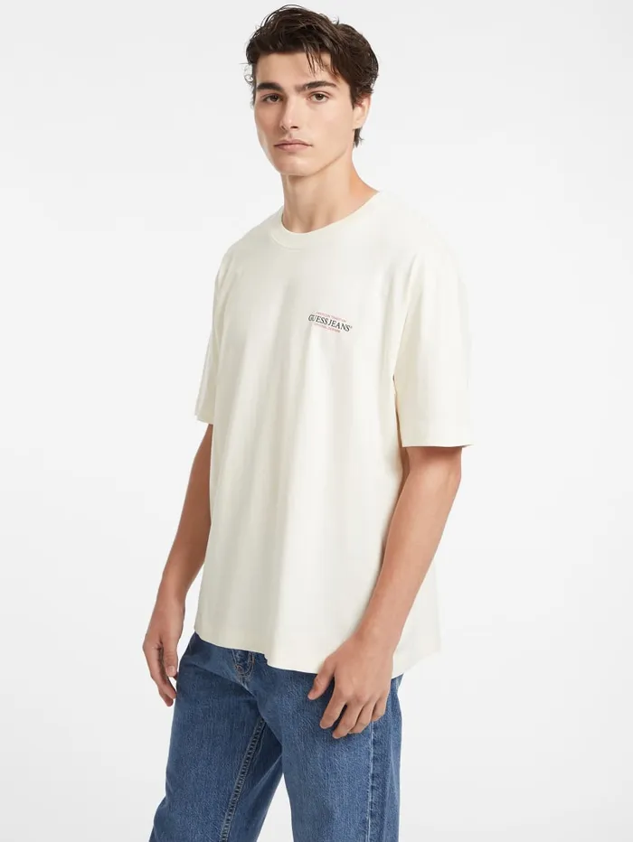 GUESS T Shirts and Tanks Oversized American Tradition Tee Beige 8211 Men