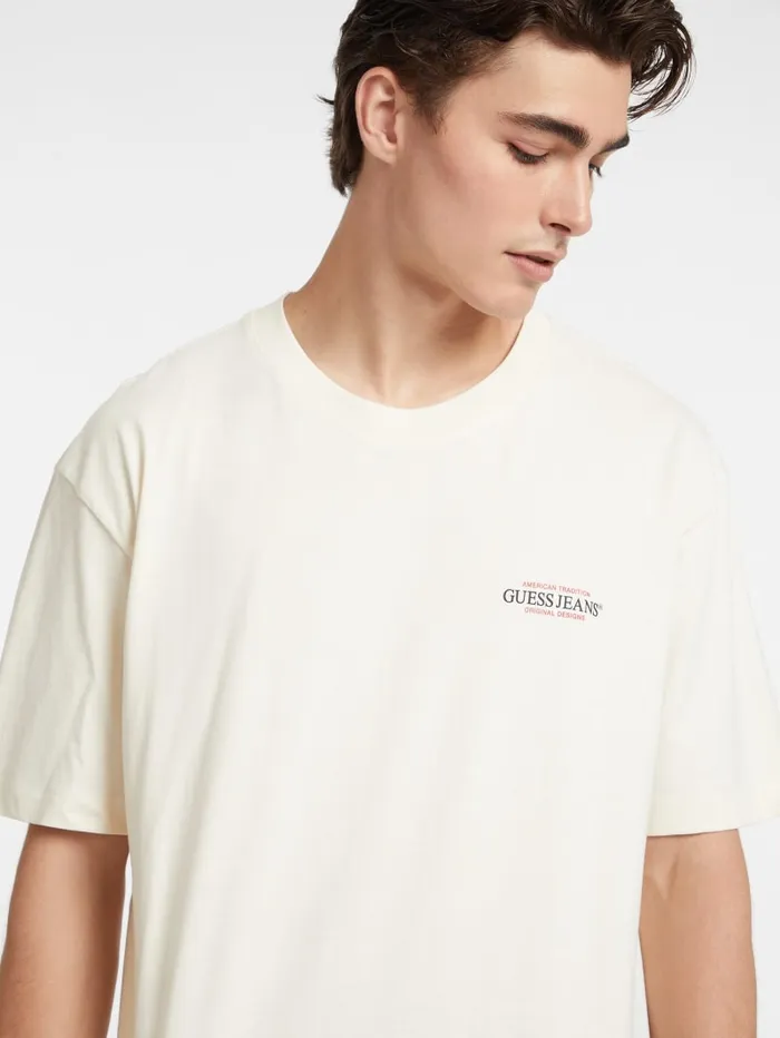 GUESS T Shirts and Tanks Oversized American Tradition Tee Beige 8211 Men