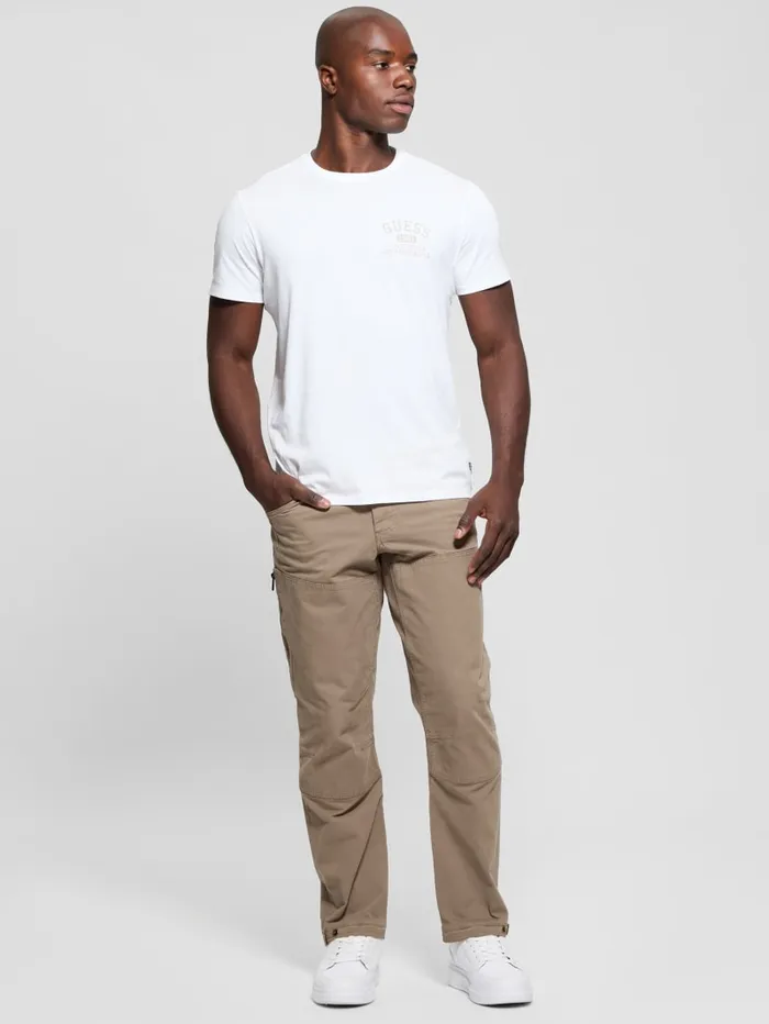 GUESS T Shirts and Tanks Signature Collegiate Tee White 8211 Men