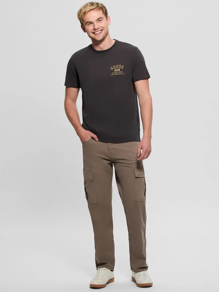 GUESS T Shirts and Tanks Signature Collegiate Tee White 8211 Men