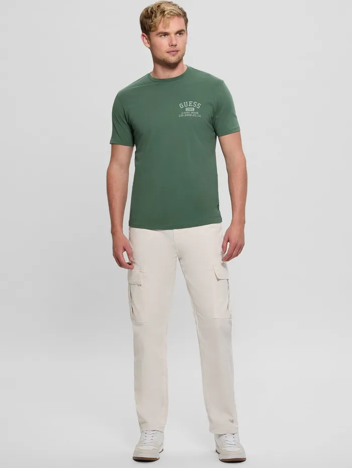 GUESS T Shirts and Tanks Signature Collegiate Tee White 8211 Men