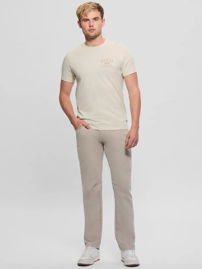 GUESS T Shirts and Tanks Signature Collegiate Tee White 8211 Men