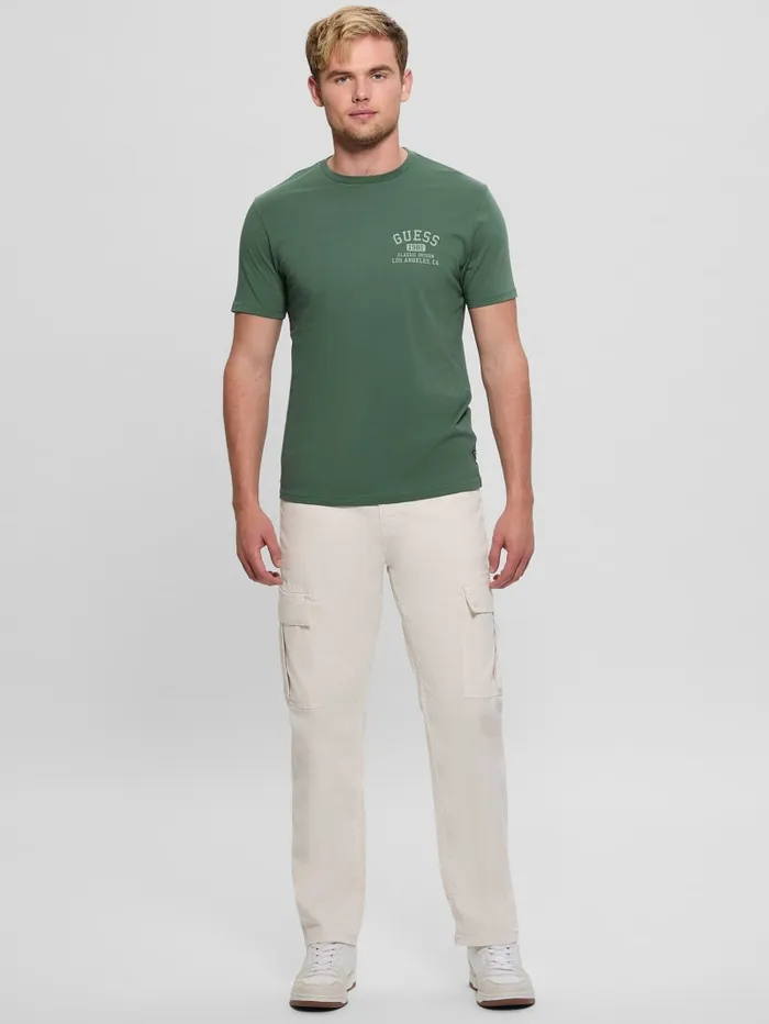 GUESS T Shirts and Tanks Signature Collegiate Tee White 8211 Men